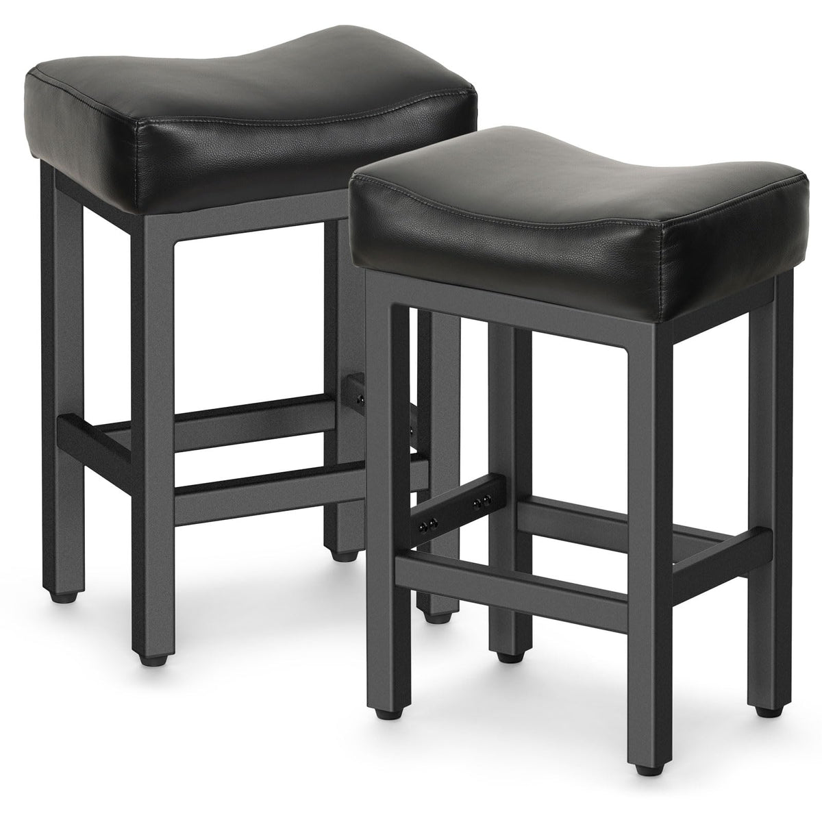 Bonded Leather Counter Height Bar Stools Set of 2 Q15144
