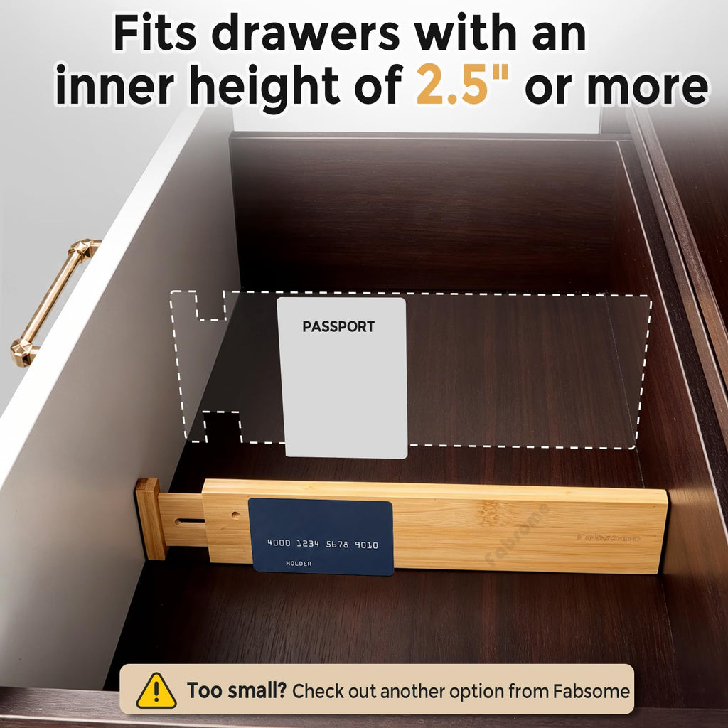 Bamboo Drawer Divider 6 Pack O6082