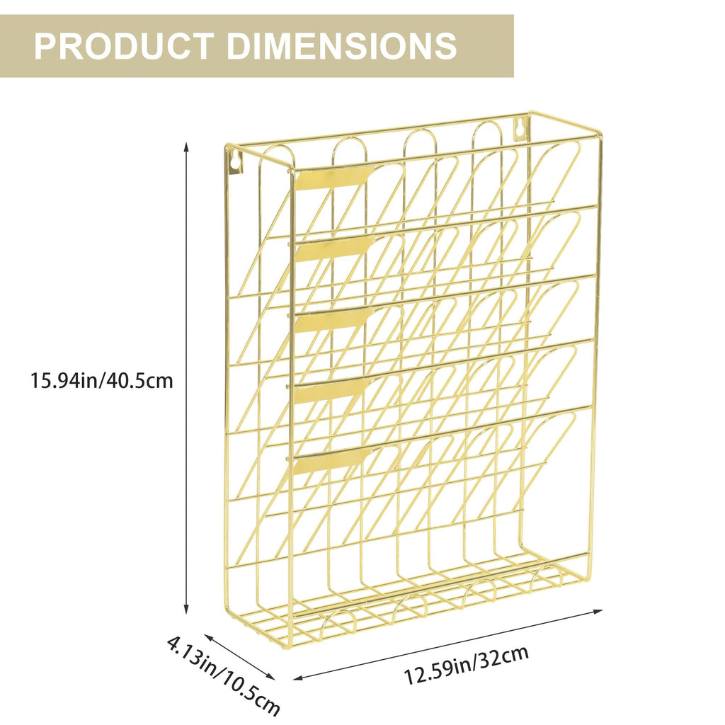 5 Tier Metal Wall File Organizer with Bottom Tray G6976