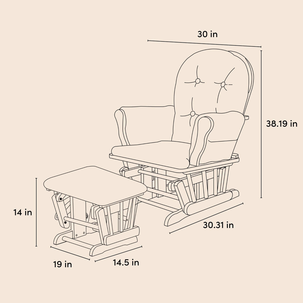 Hoop Glider & Ottoman I144611