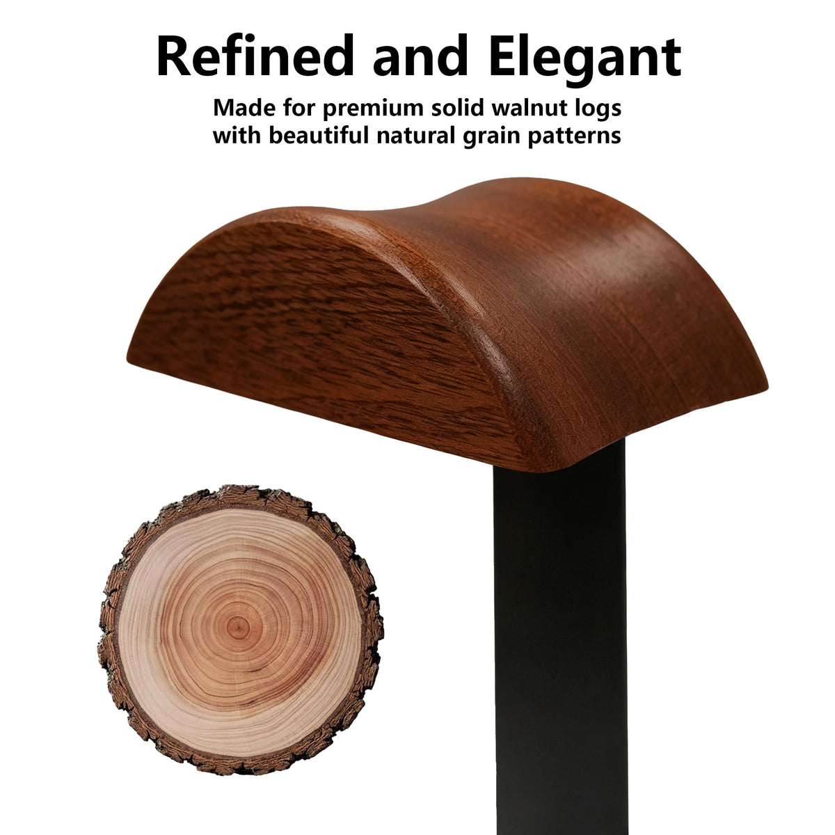 Wooden Headphone Stand with Storage Base W76596