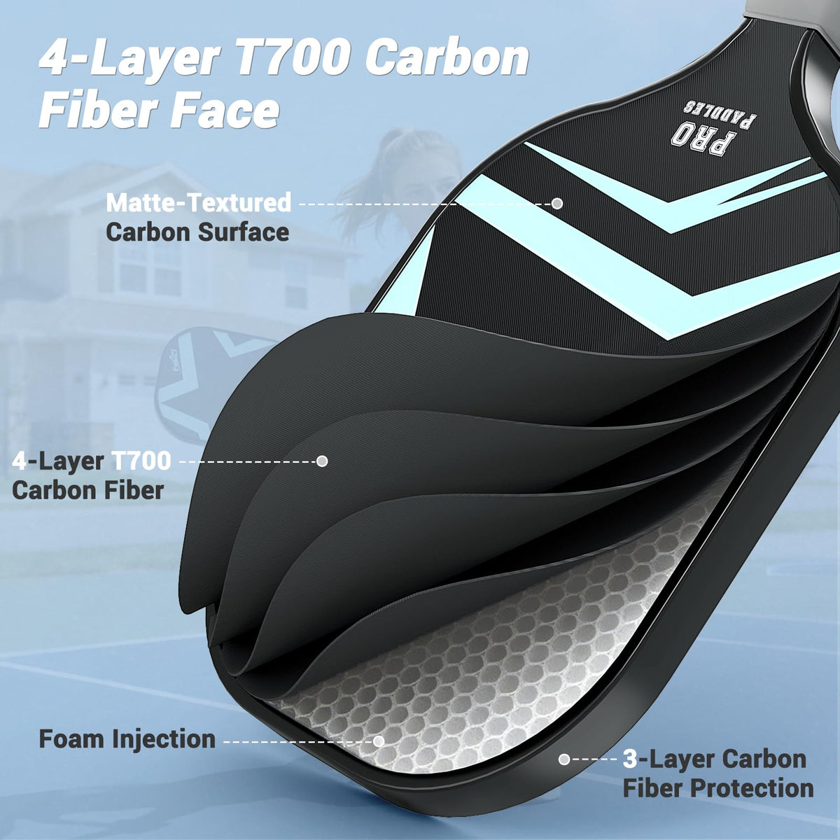 Aluminum Pickleball Net with Carbon Fiber Paddle Z486