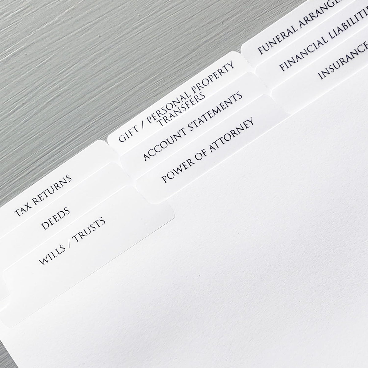 Index TAB DIVIDERS Sets of 12 H8361