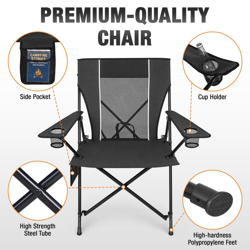 Portable Folding Camping Chair with Cup Holders and Carry Bag P729203