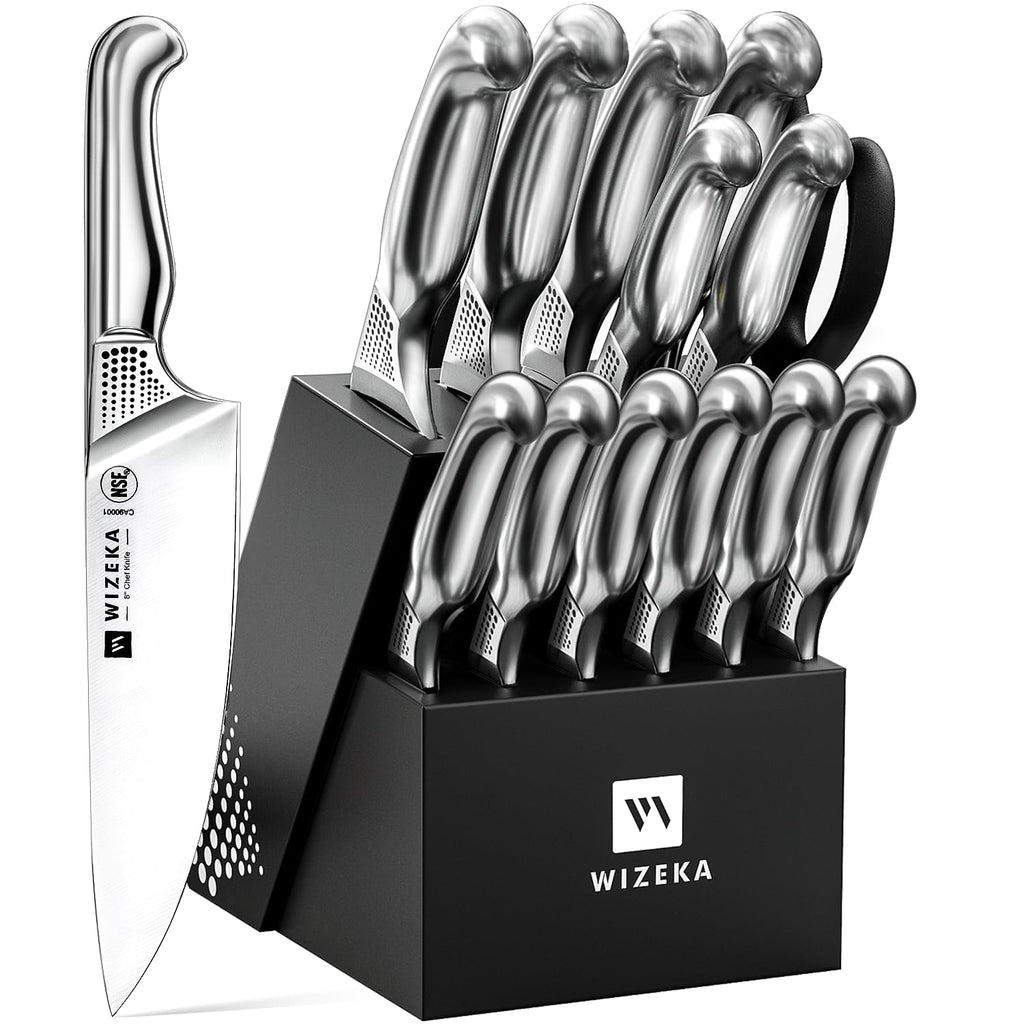 15 Piece German Steel Kitchen Knife Set with Block H165070