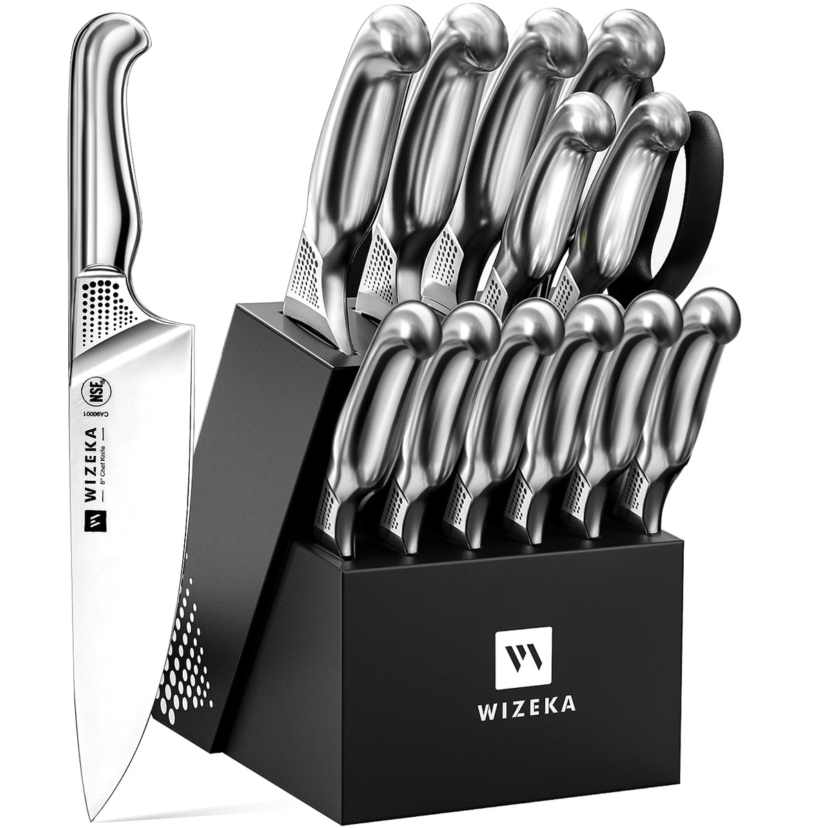 15 Piece German Steel Kitchen Knife Set with Block H165070
