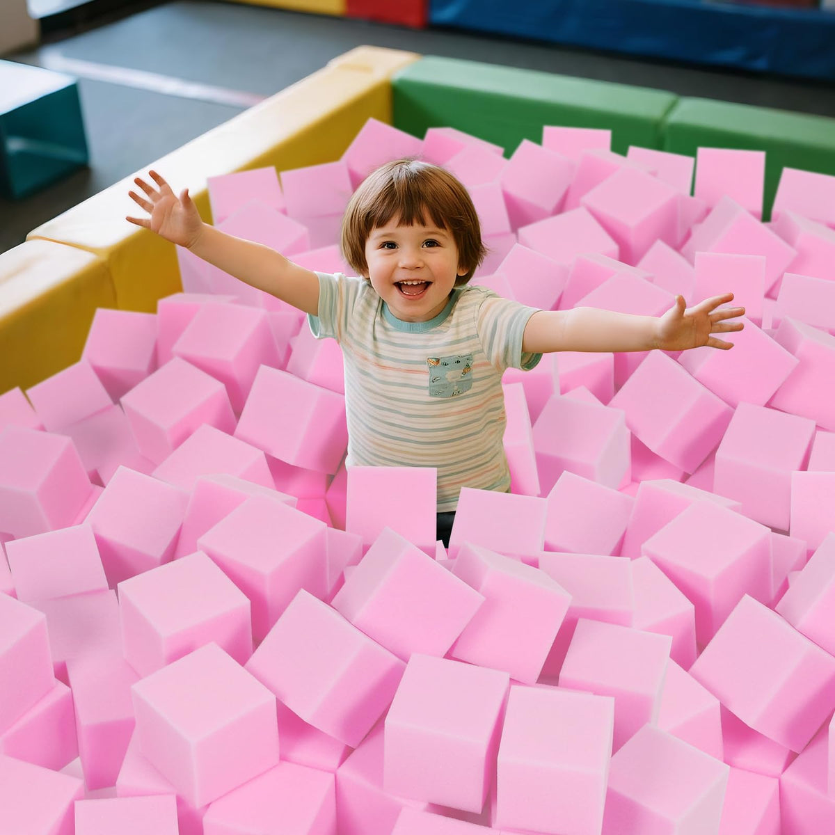 5 Inch Foam Cubes, 48-Pack Light Pink W229