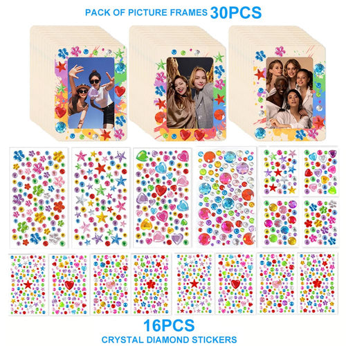 30 Pcs Wooden Picture Frame Craft Kit A248311