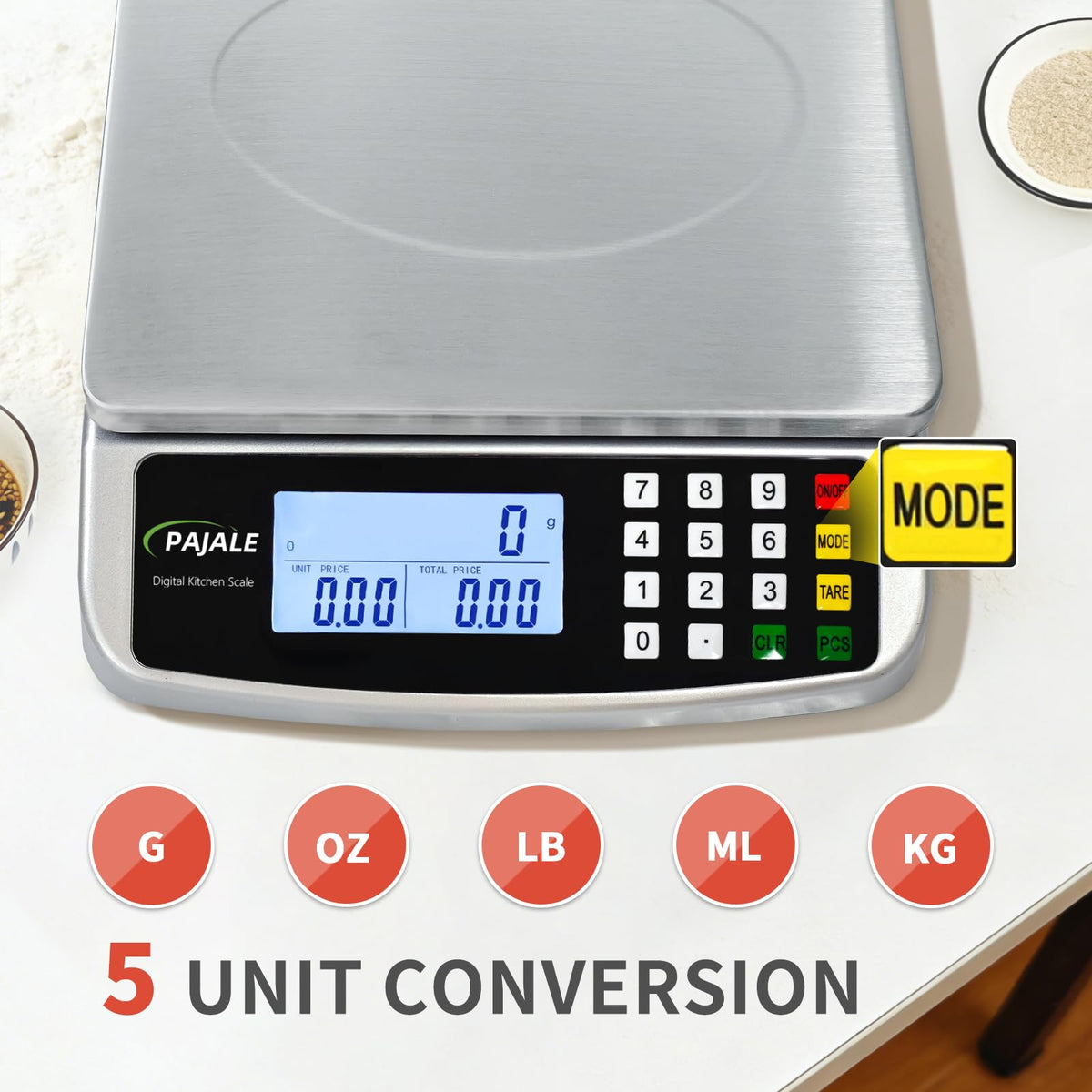 Large 110 lb Commercial Kitchen Food Scale 50kg 304 Stainless Steel R39485