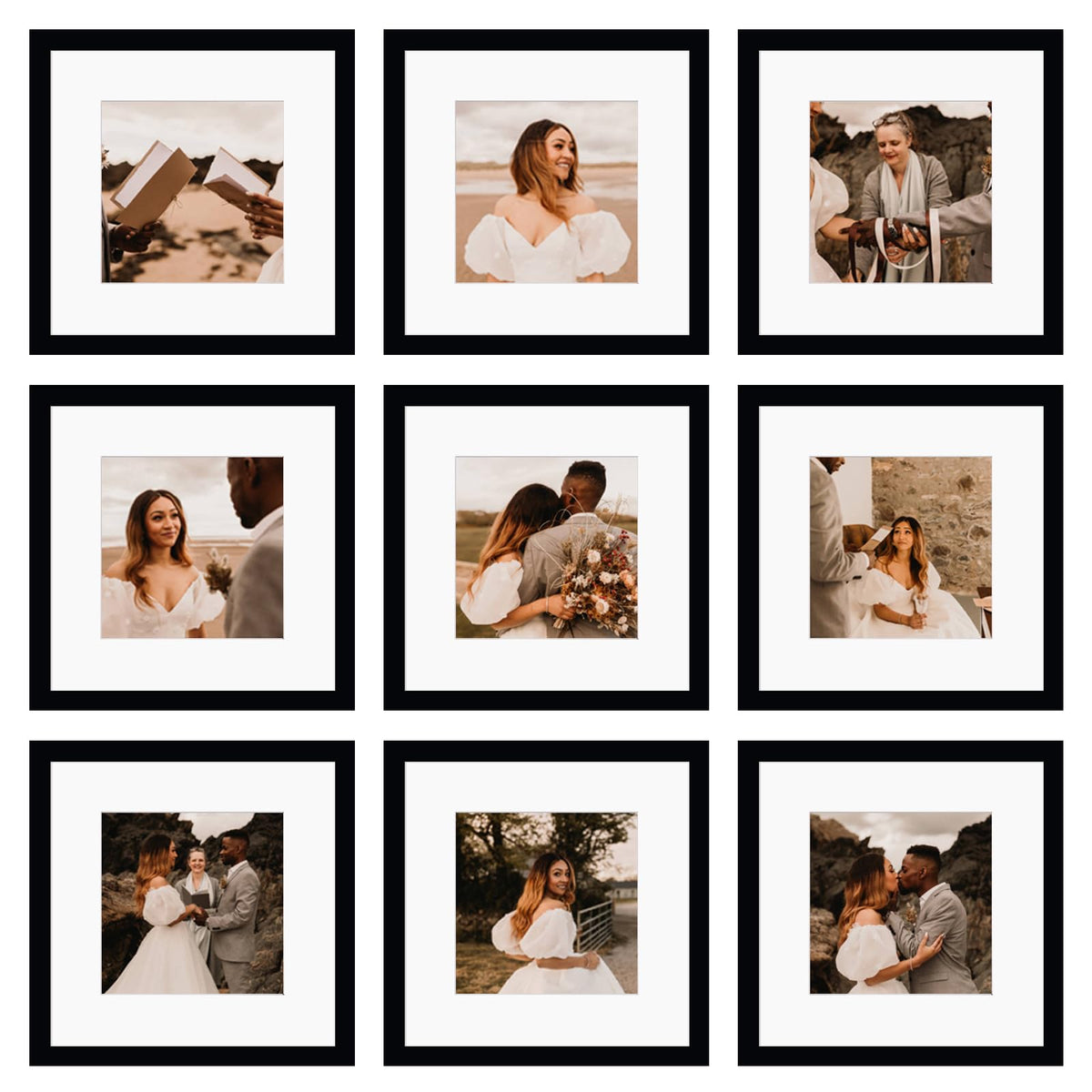 Black 12x12 Picture Frame Set of 9 D14361
