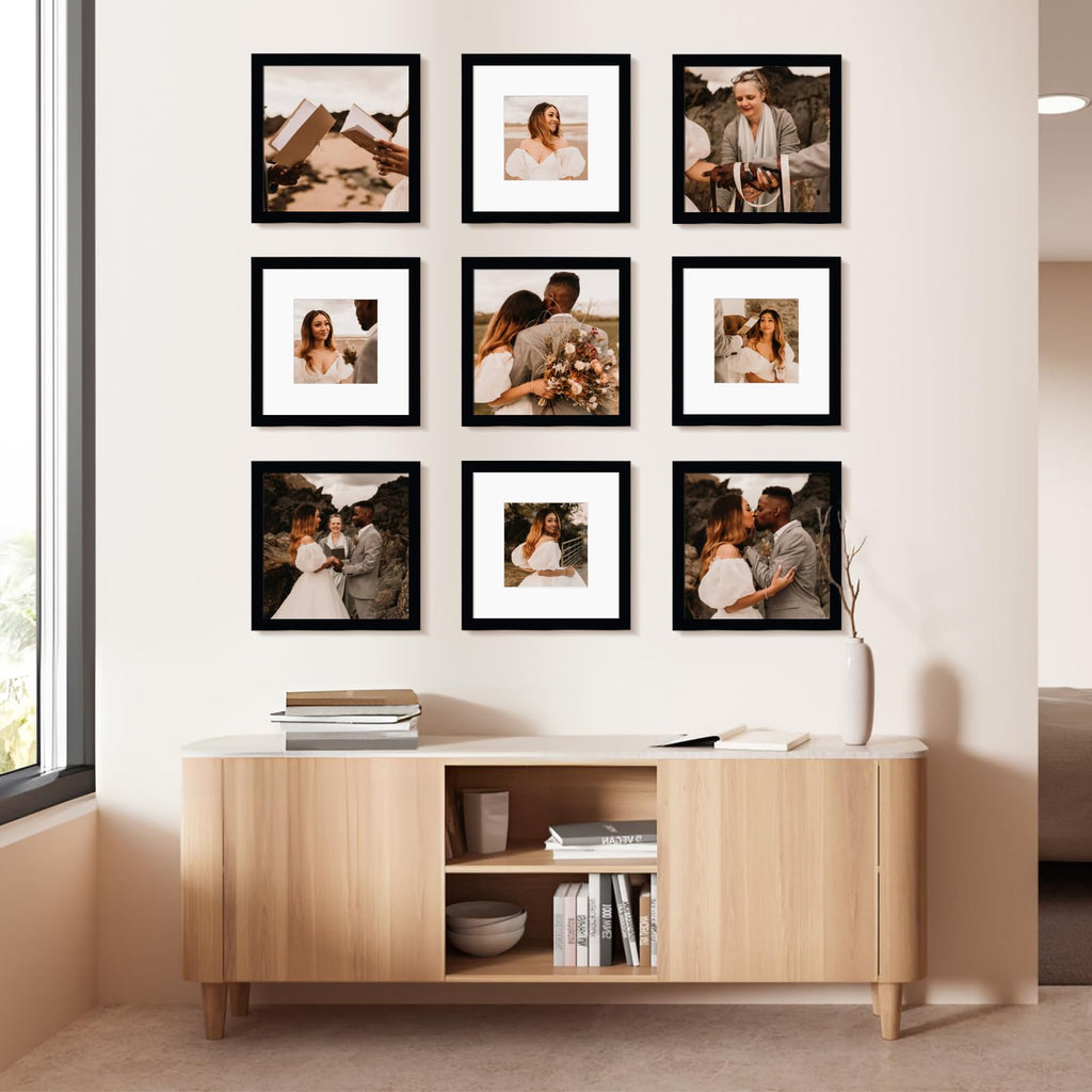 Black 12x12 Picture Frame Set of 9 D14361