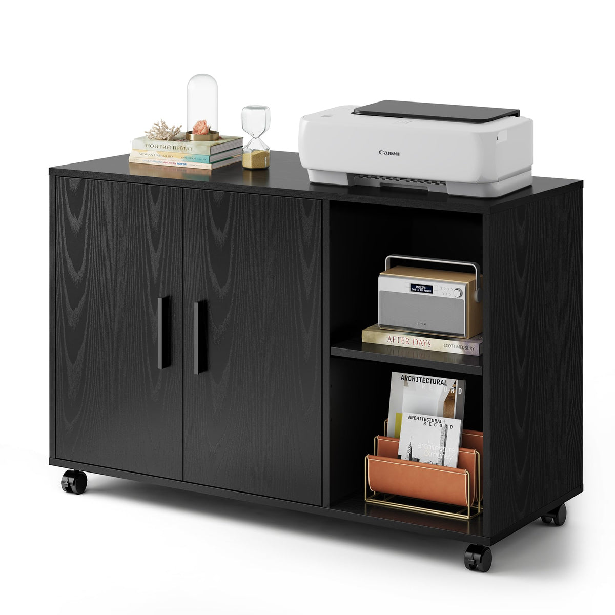 Black Rolling Office File Cabinet Q665326