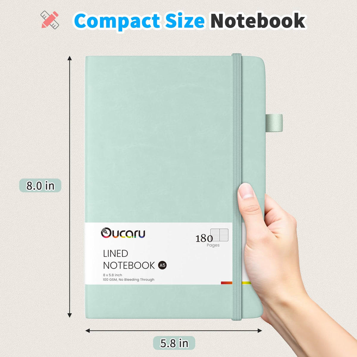 8 Pack A5 Lined Journal Notebooks A660