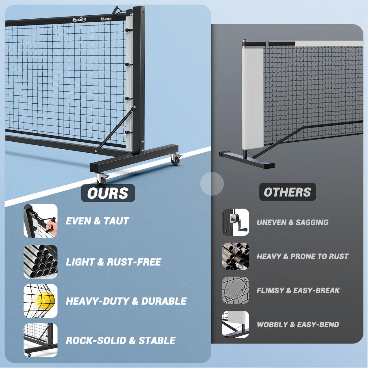 Aluminum Pickleball Net with Carbon Fiber Paddle Z486