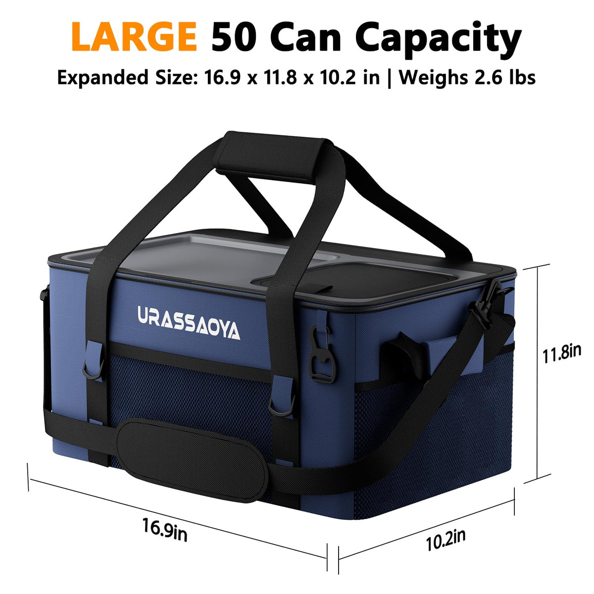 50 Can Collapsible Soft Cooler Bag with Hard Lid U932381