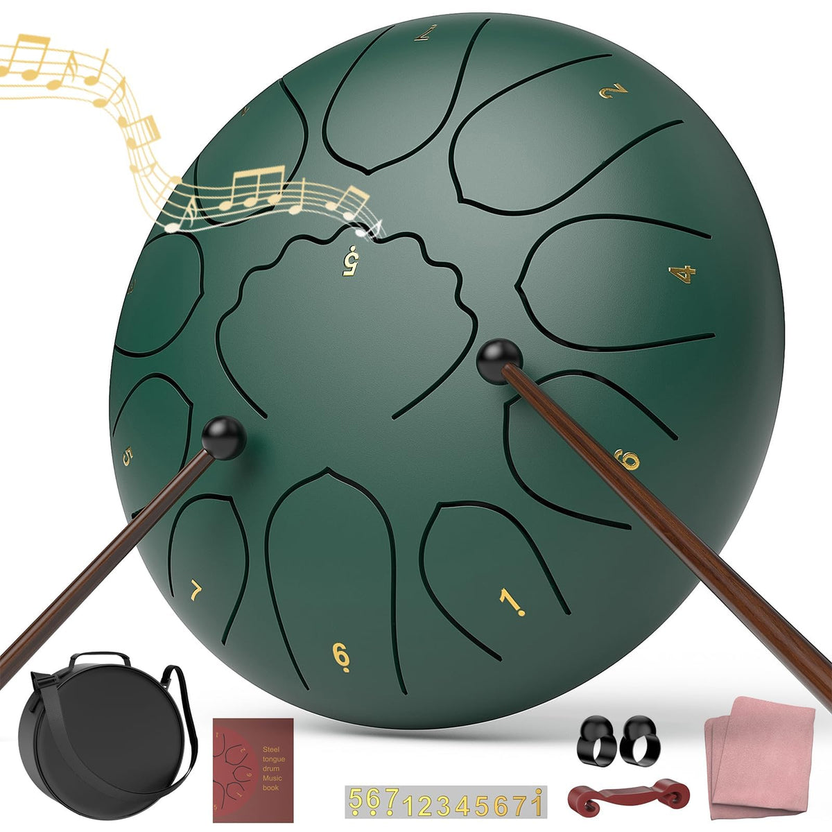 8 Inches 11 Notes Steel Tongue Drum with Bag U823