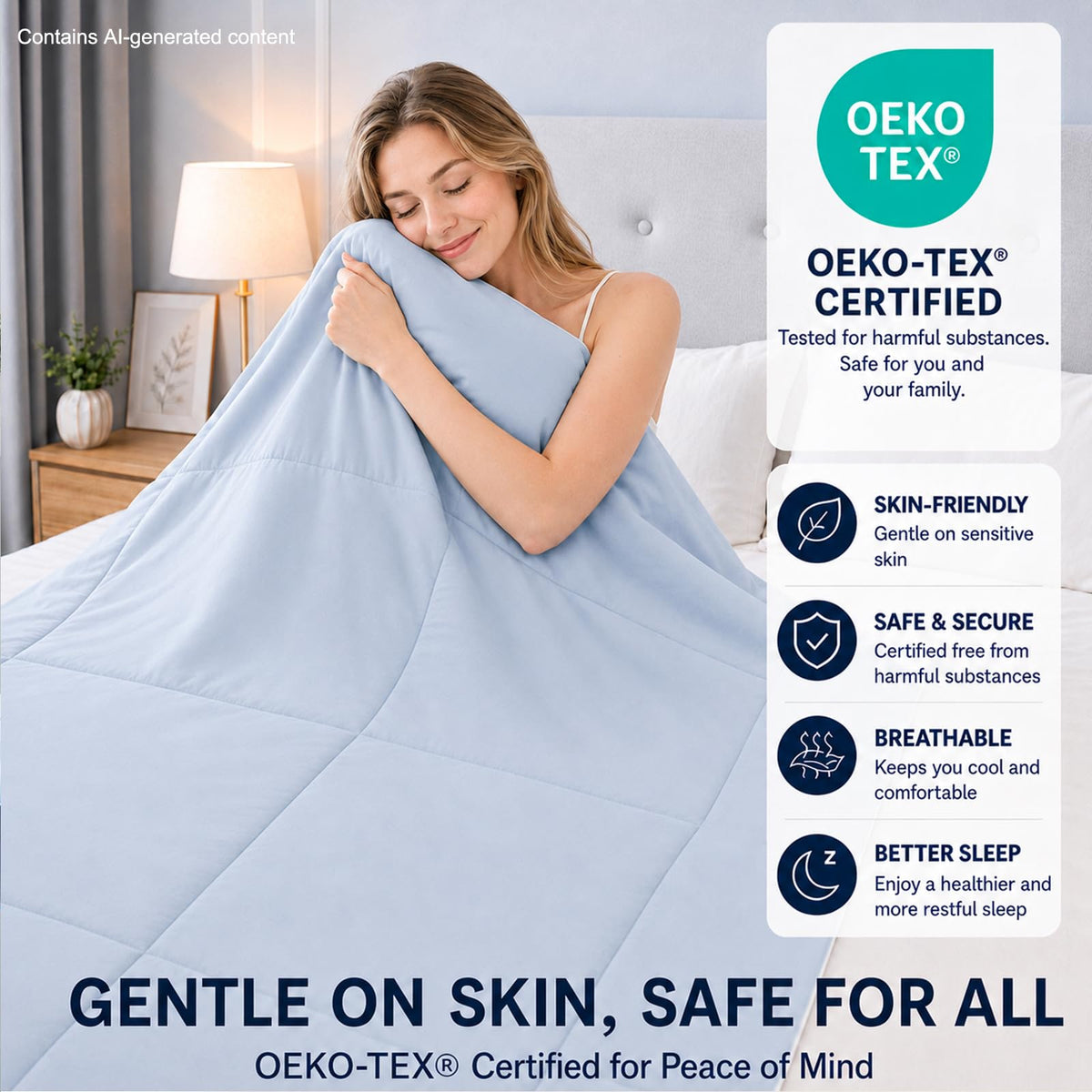 Queen Size Gray Cooling Comforter M8986