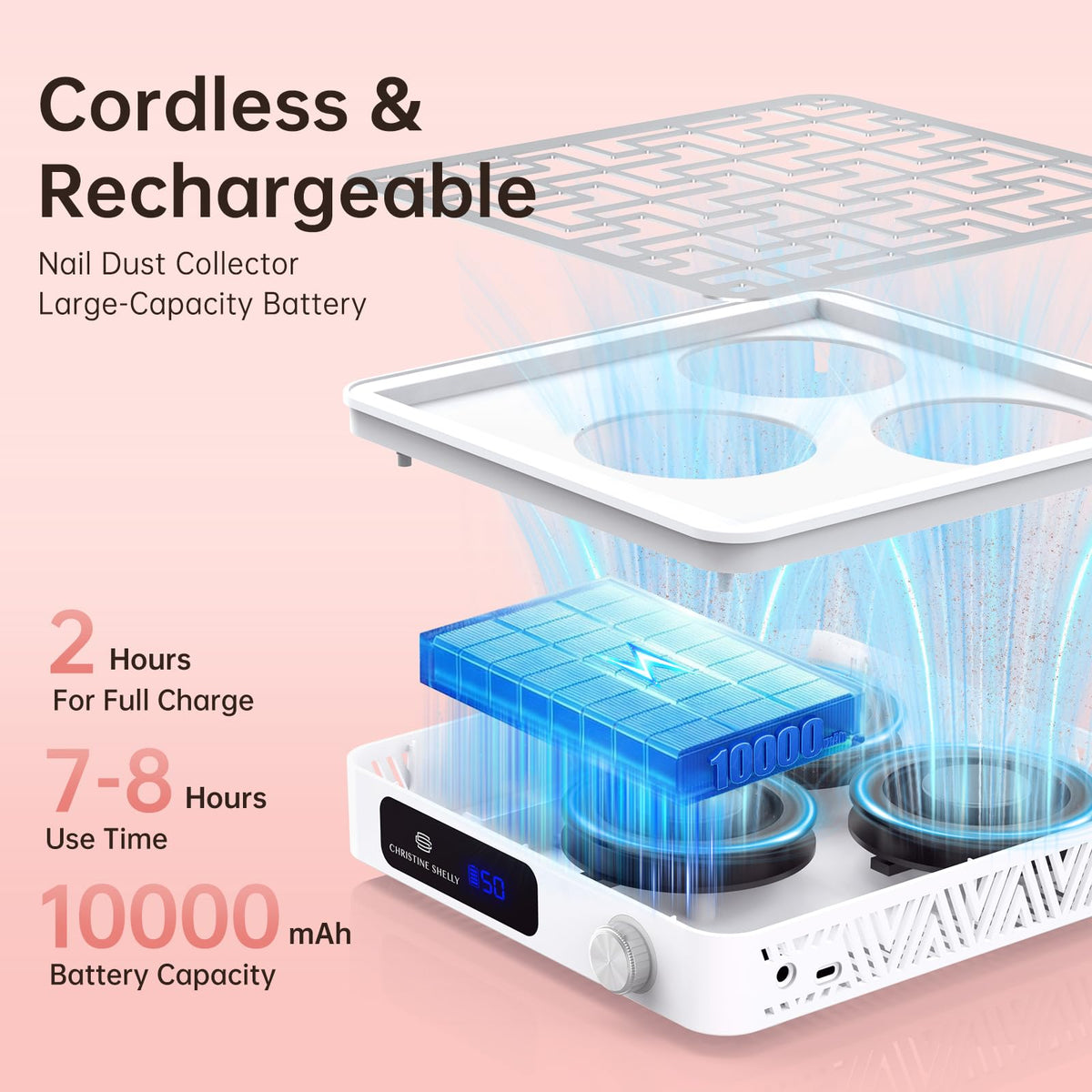 Cordless Nail Vacuum Fan S595