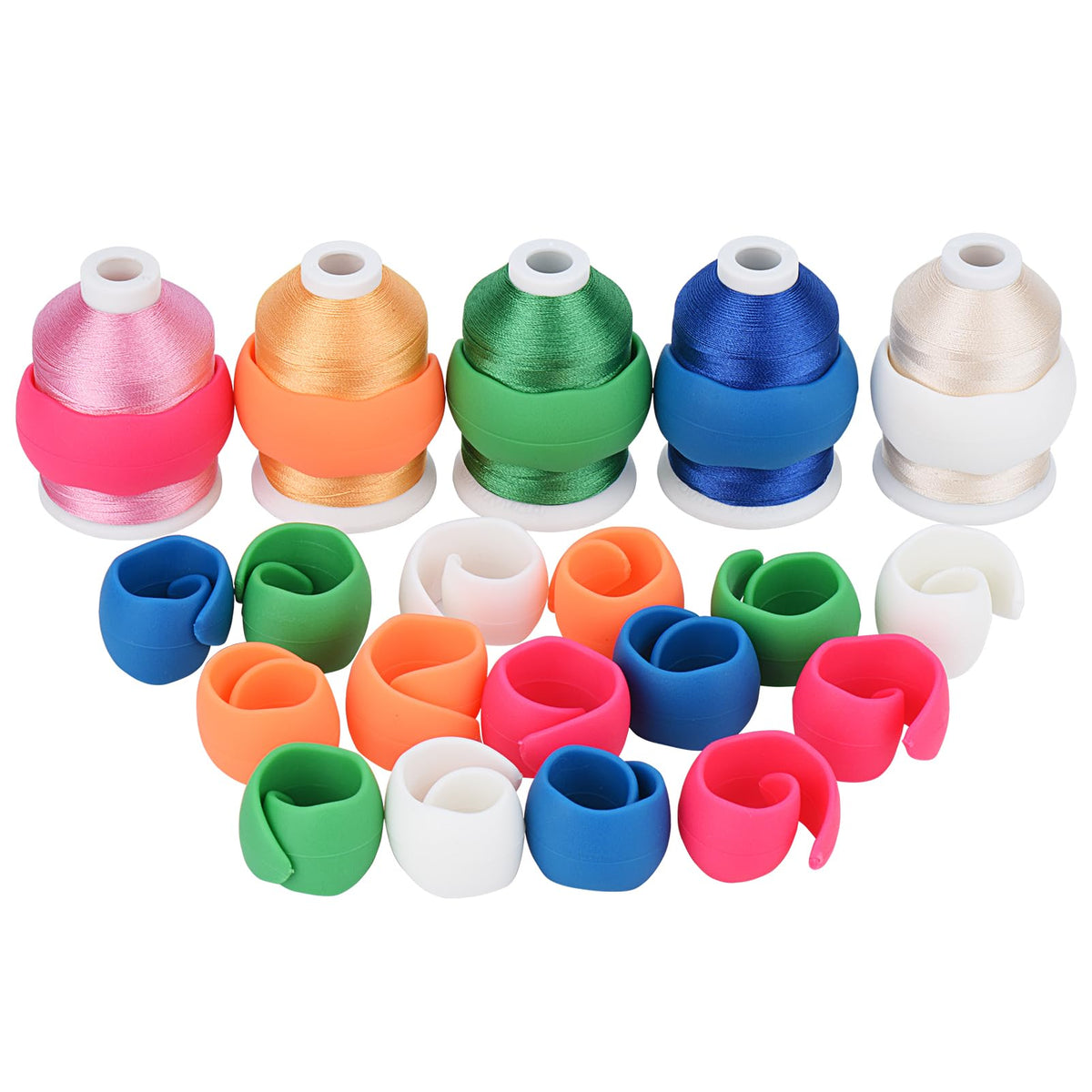 63 Colors Polyester Embroidery Machine Thread + 20 Thread Holder Kit N7456