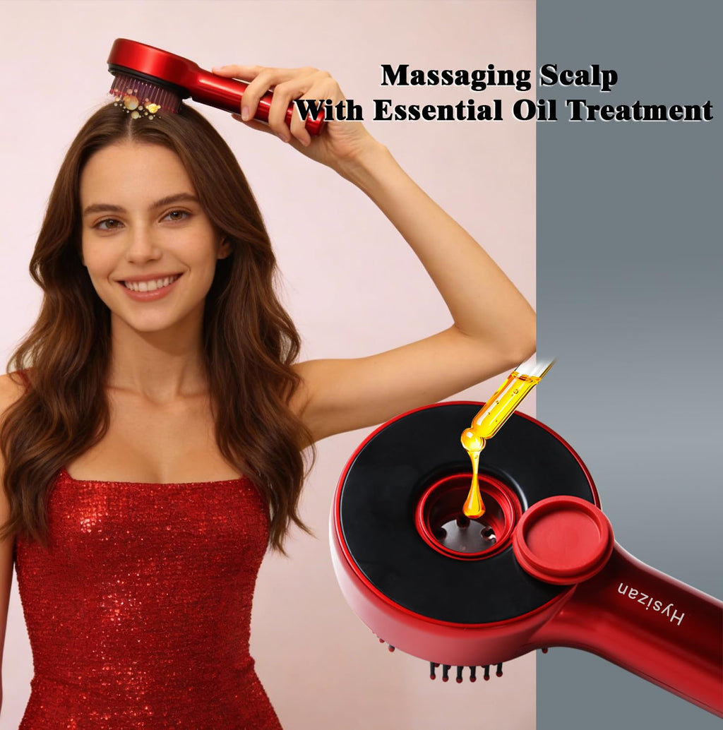 Rechargeable Cordless Scalp Massage Comb with Oil Applicator I5294