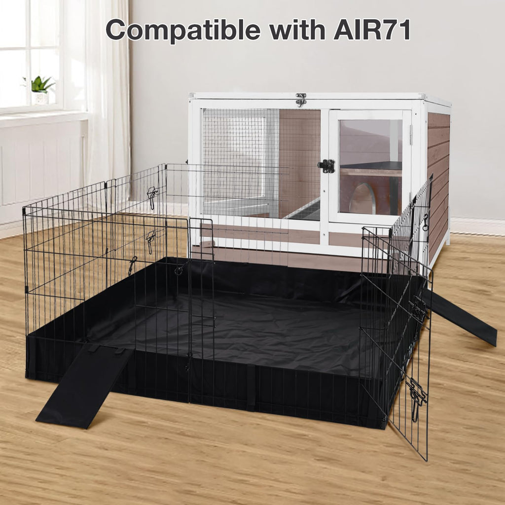 Guinea Pig Cage with Wooden Stand, Anti Chew Ramp, Hideout, Platform, Pull Out Tray Q524