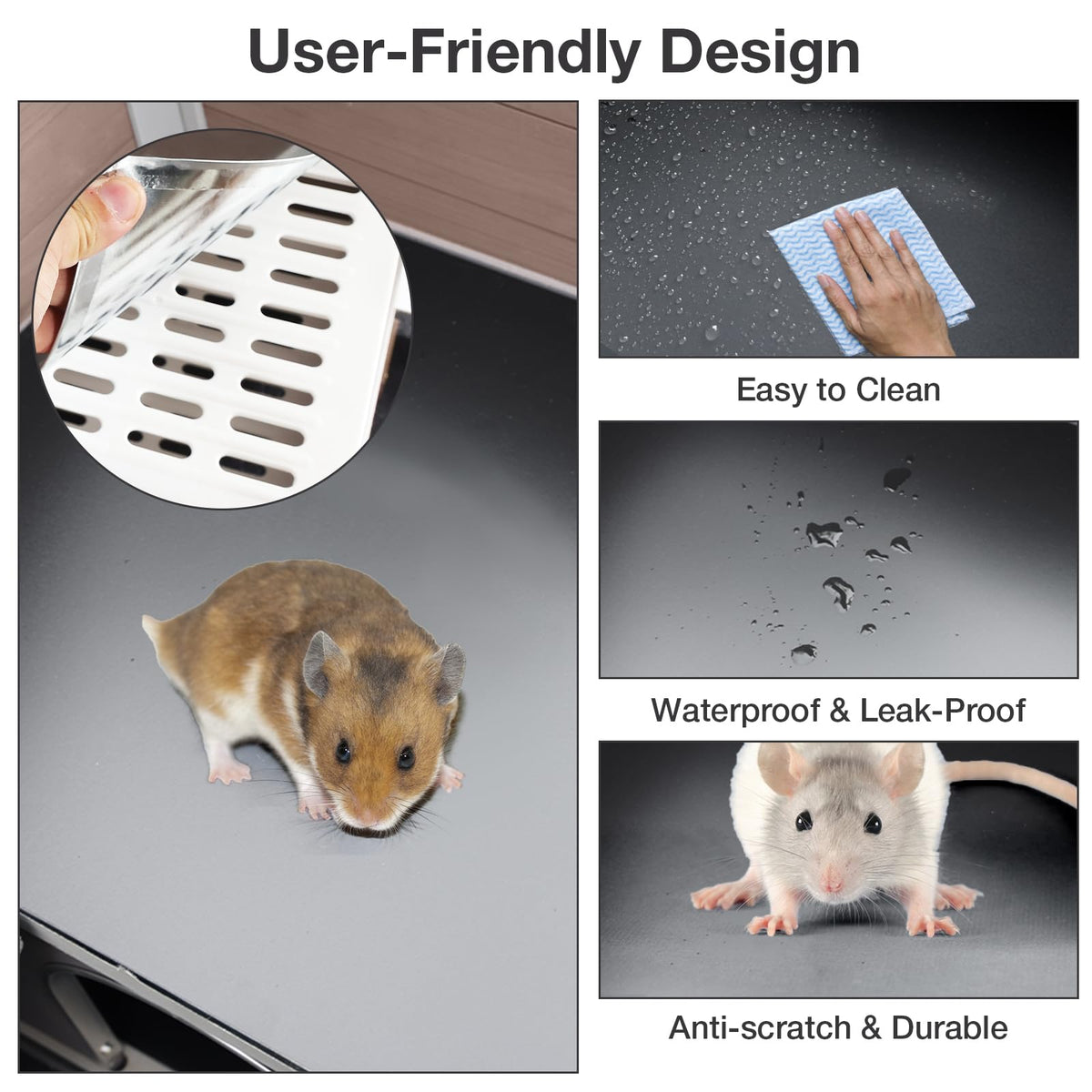 Guinea Pig Cage with Wooden Stand, Anti Chew Ramp, Hideout, Platform, Pull Out Tray Q524