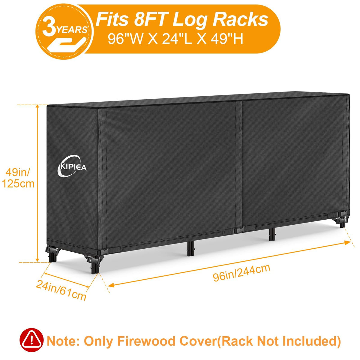 8FT Waterproof Heavy Duty Firewood Log Rack Cover C363
