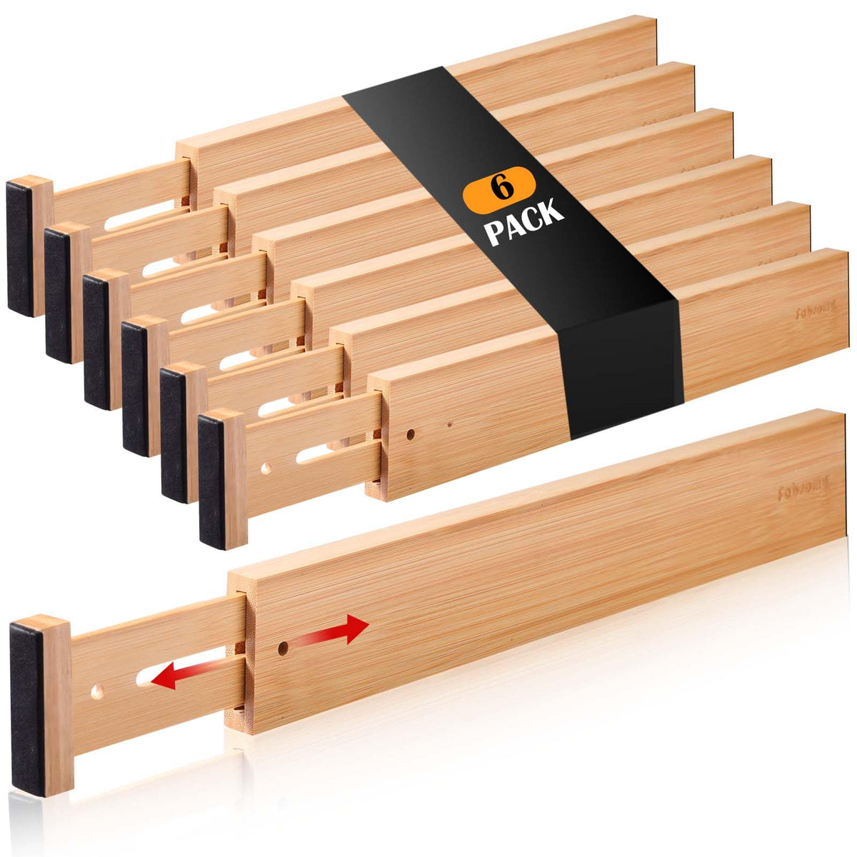 Bamboo Drawer Divider 6 Pack O6082