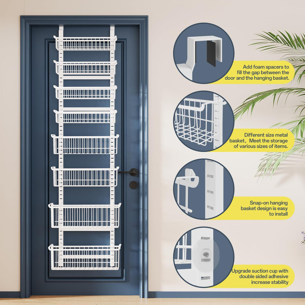 8-Tier Black Over The Door Pantry Organizer H643