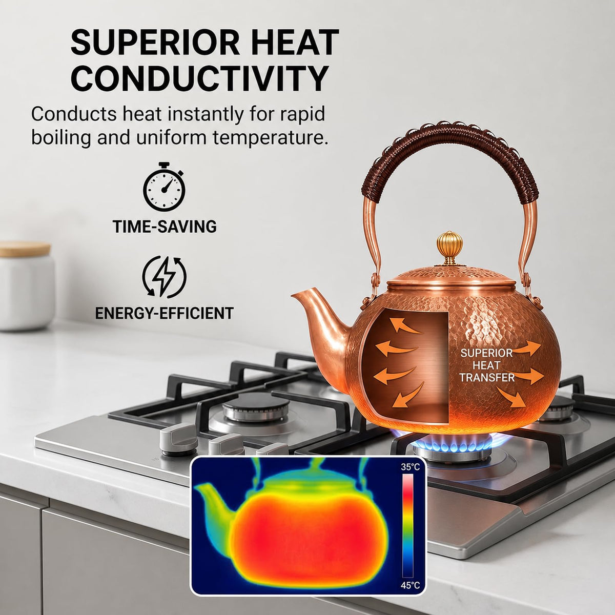 Handmade Copper Tea Kettle 1200ML J863