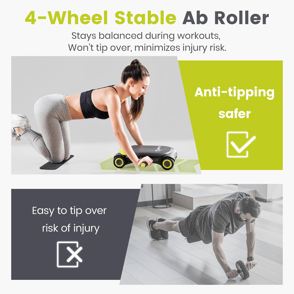 Ab Roller Board with 4 Wheels and Knee Pad D849