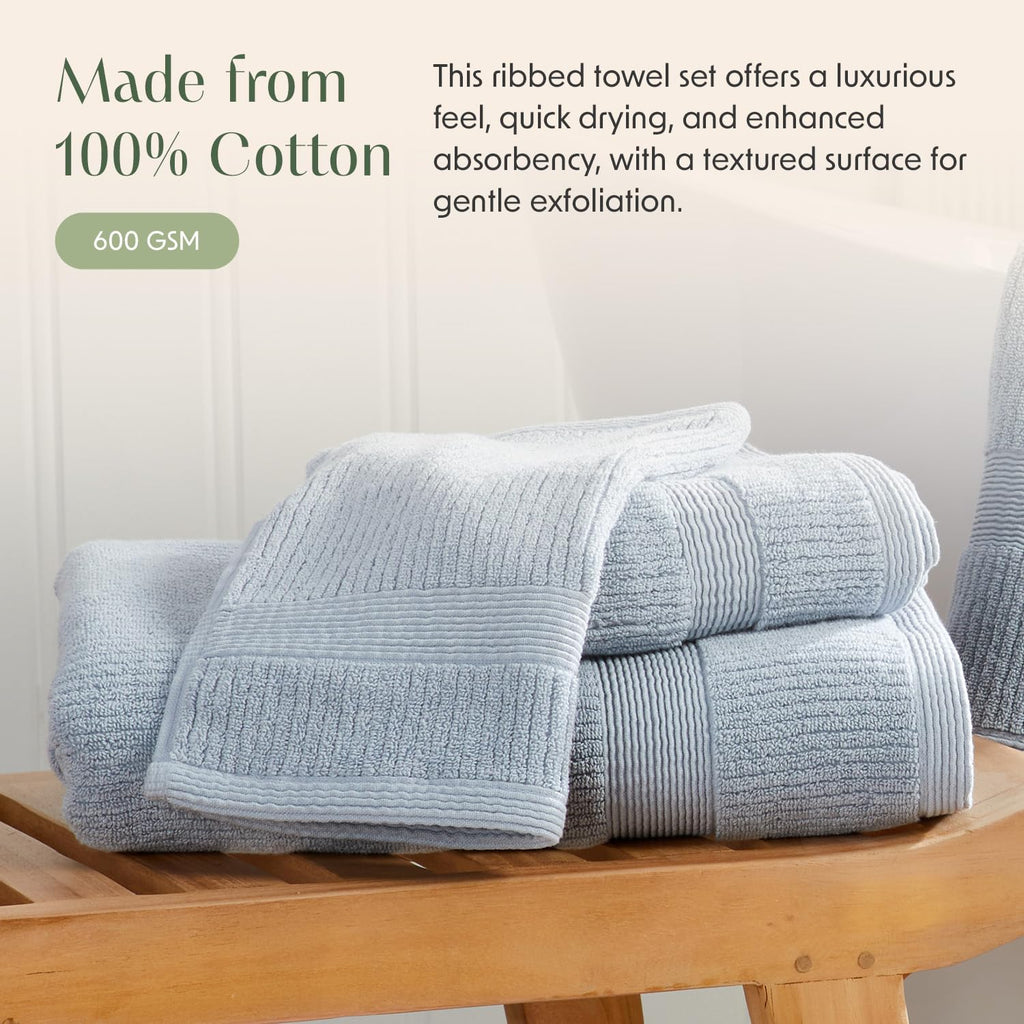 100% Cotton 6-Piece Blue Bath Towel Set S764