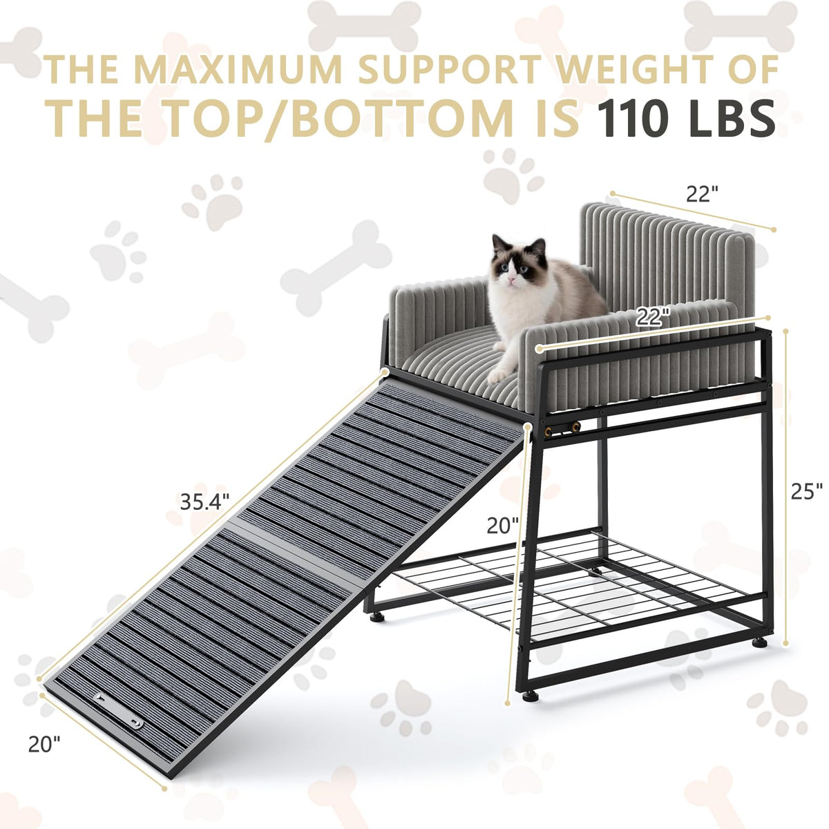 Dog Window Perch with Stairs and Storage J5422