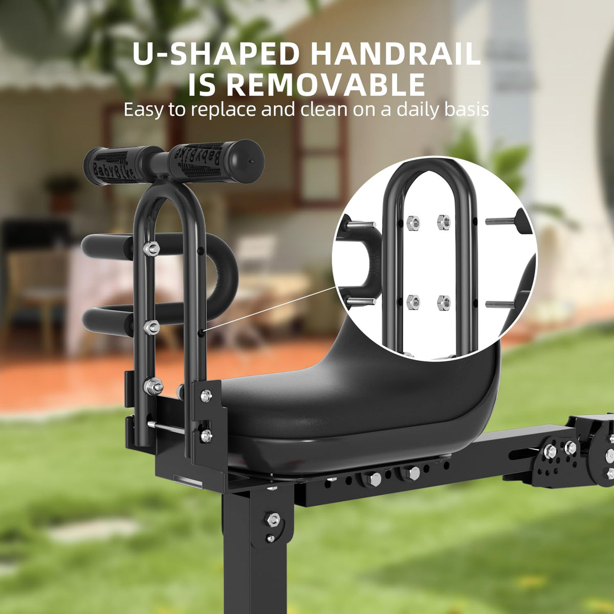 Front Mount Detachable Bike Child Seat with Pedal Guardrail B737
