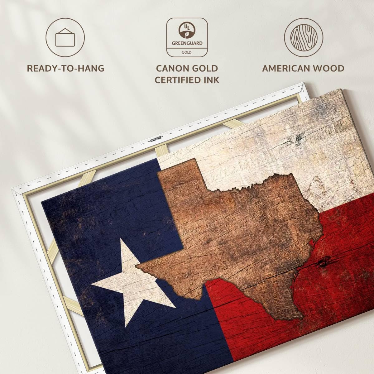 Texas Flag Horizontal Wrapped Canvas Wall Art W70993