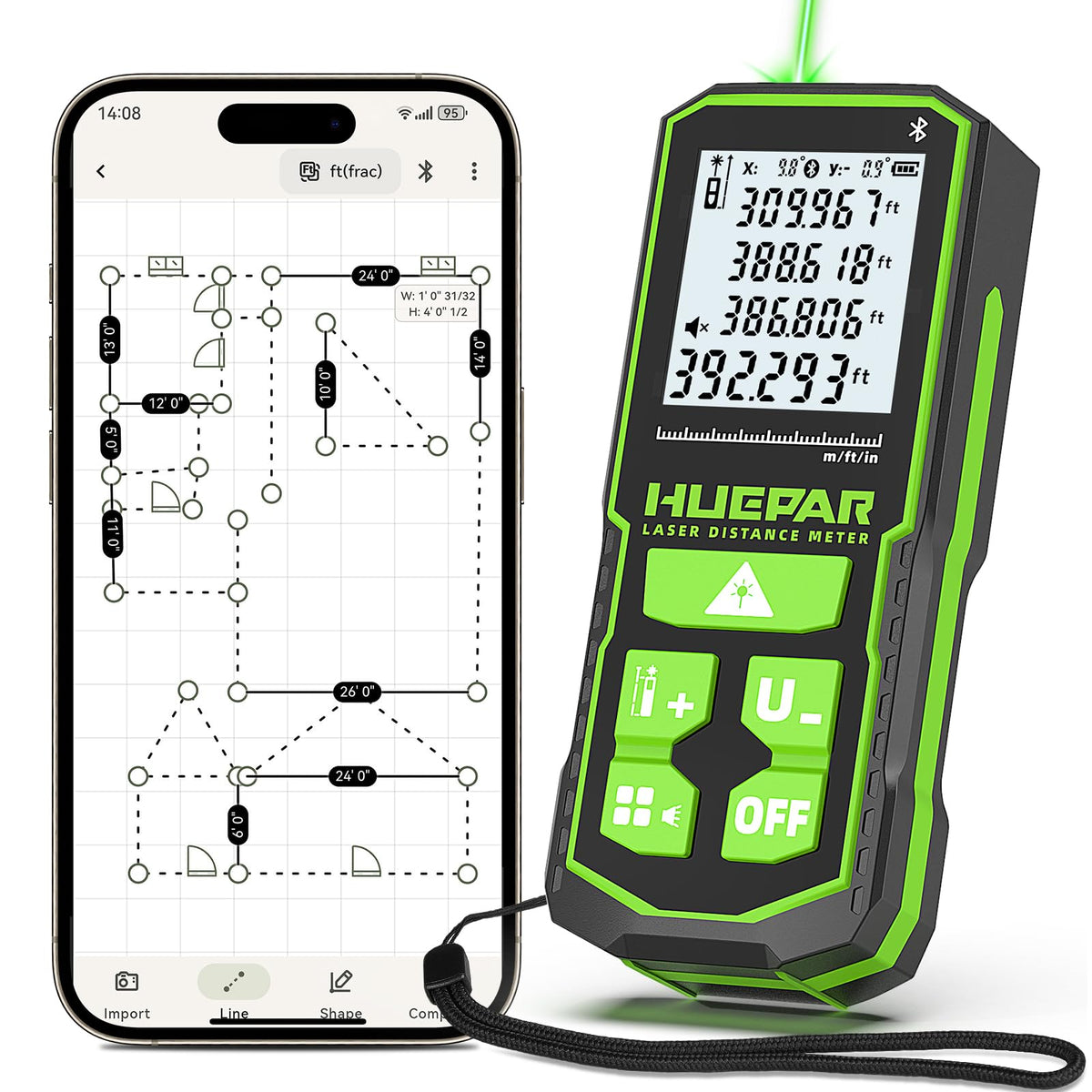 Green Laser Measuring Tool 395FT I49960