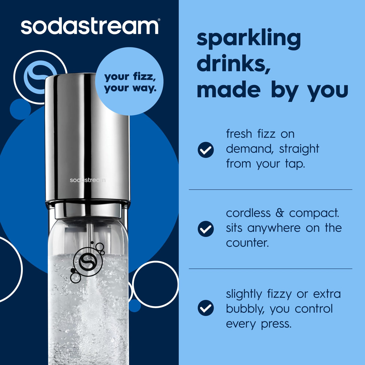 Stainless Steel Sparkling Water Maker with 60L CO2 Cylinder and Bottle I196194