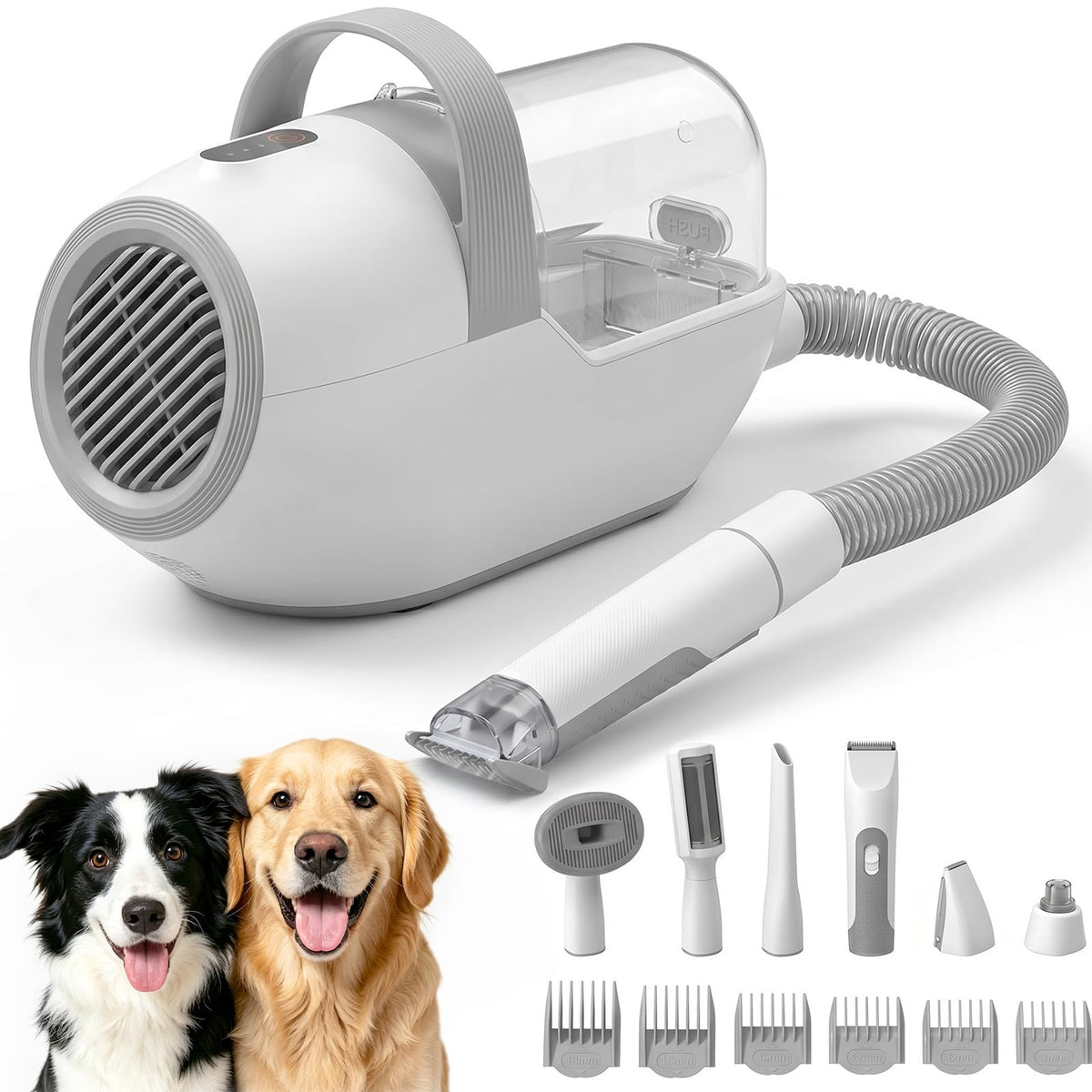 6-in-1 Dog Grooming Vacuum Kit with Nail Grinder K54013