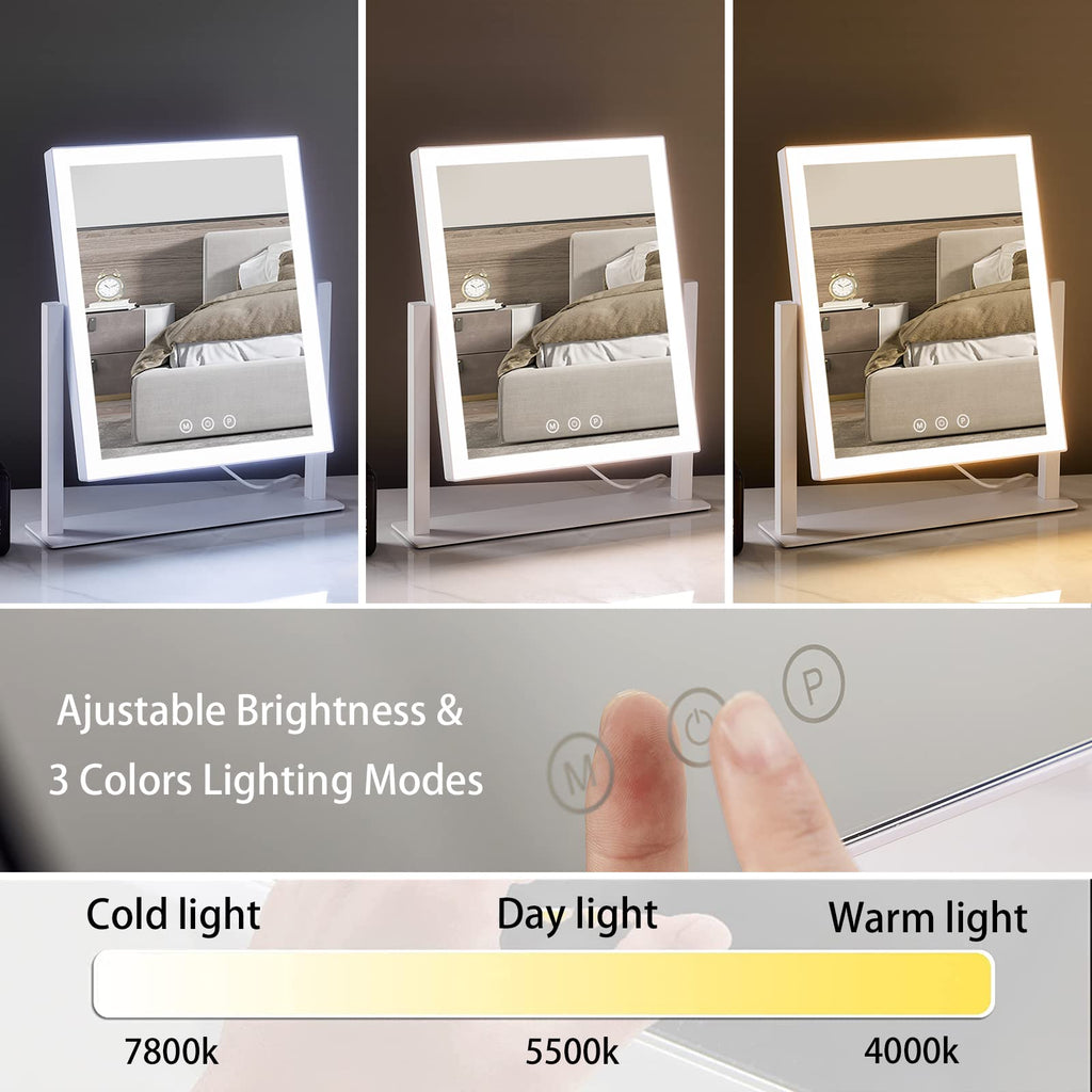 Lighted Makeup Mirror with 5X Magnification, White H458