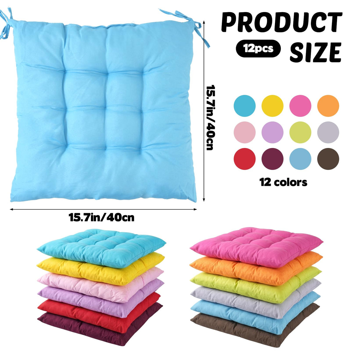12 Pcs Square Floor Cushions B557004