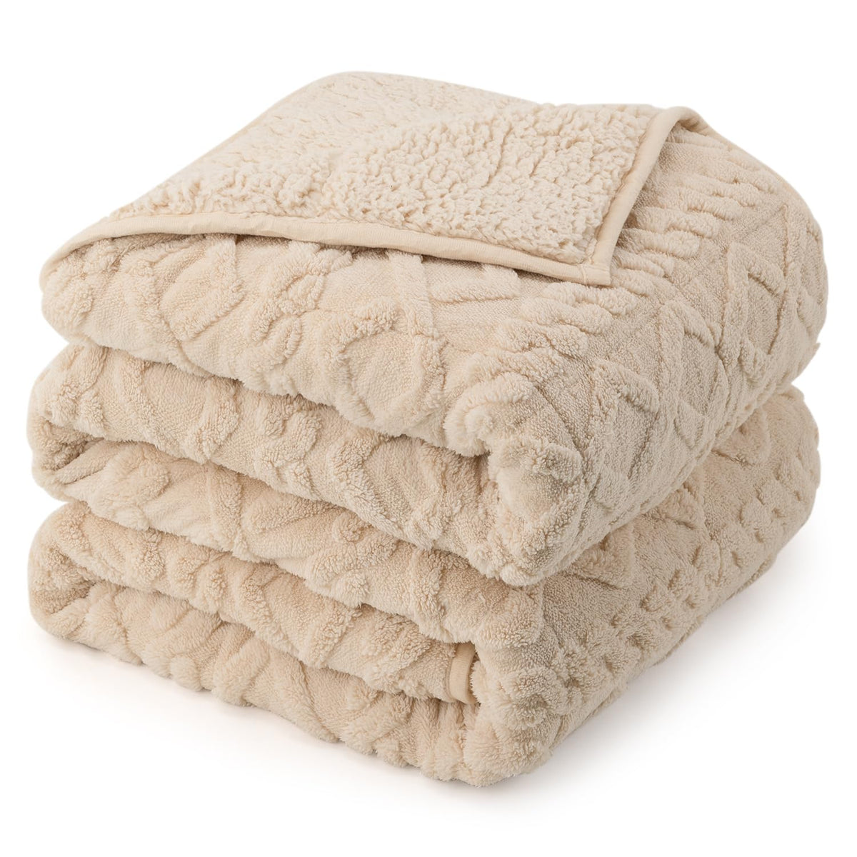 Weighted Blanket Queen Size 15lbs Beige 60 x 80 inches A474988