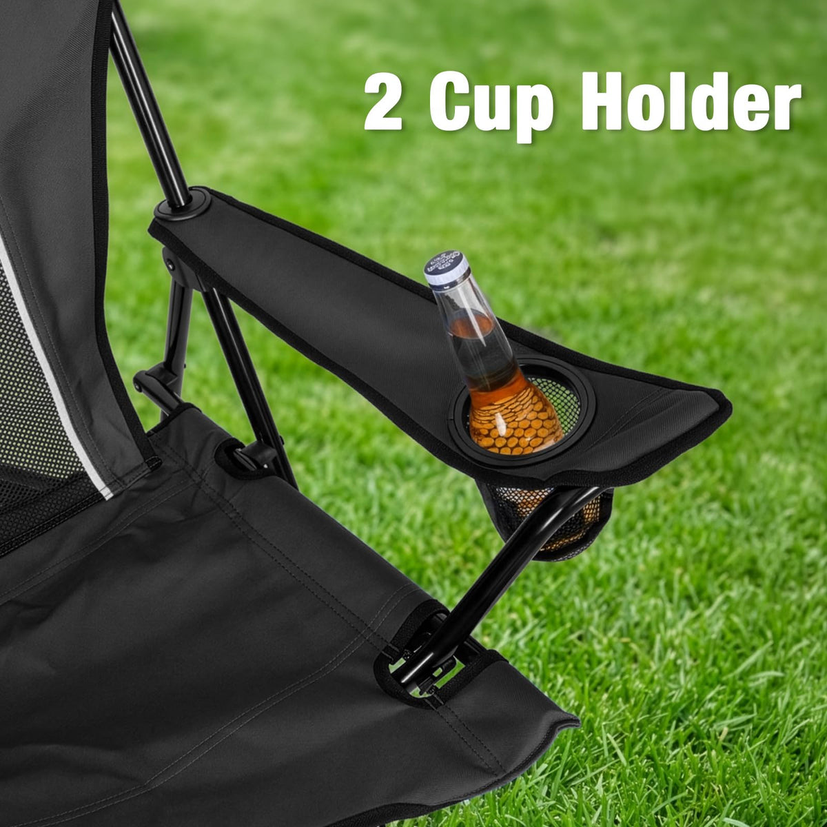 Portable Folding Camping Chair with Cup Holders and Carry Bag P729203