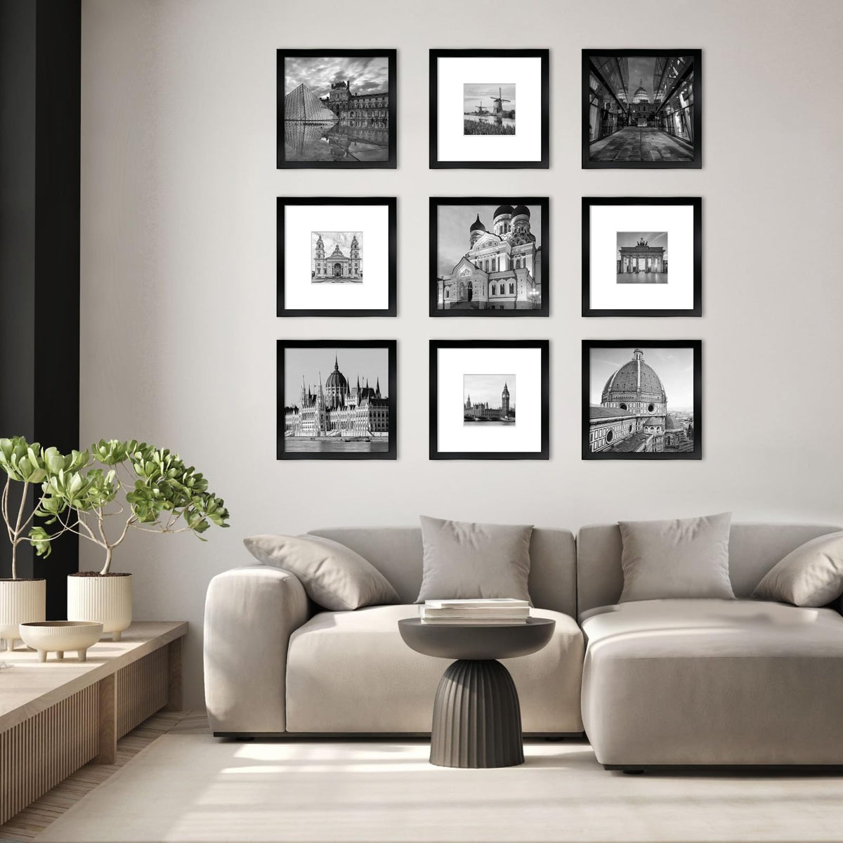 Black 12x12 Picture Frame Set of 9 D14361
