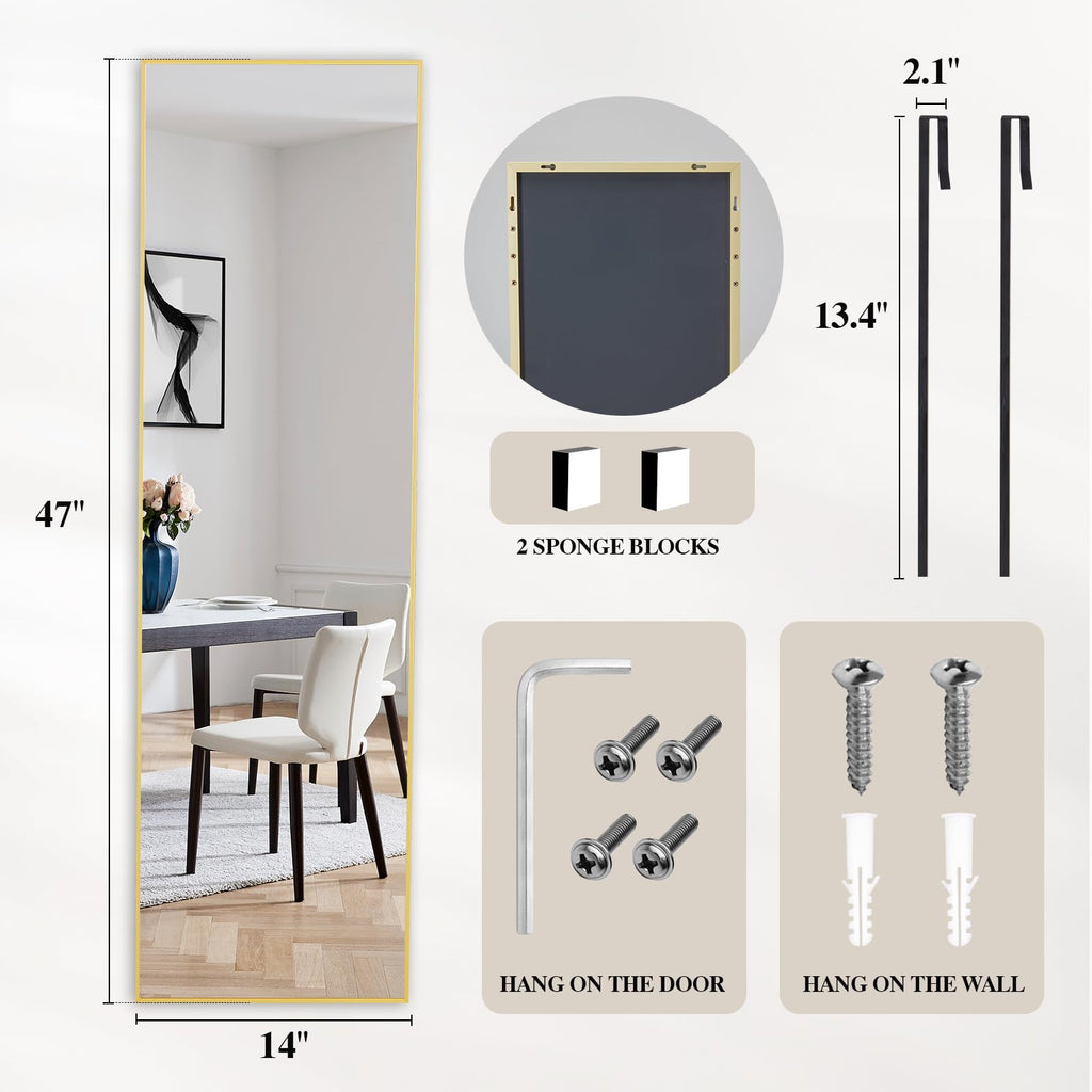47"x14" Full Length Door Mirror N2329