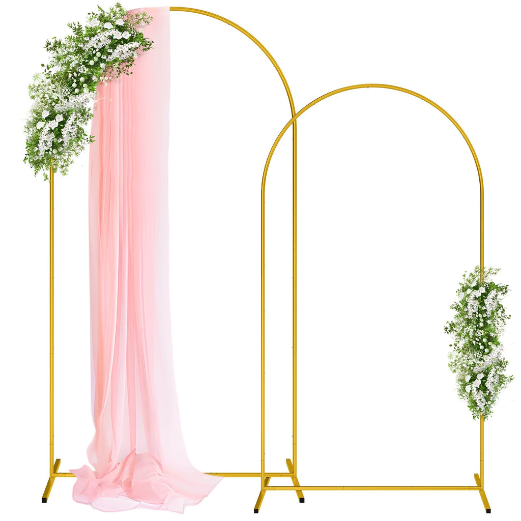 Gold Arch Backdrop Stand Set Metal Set of 2 B294