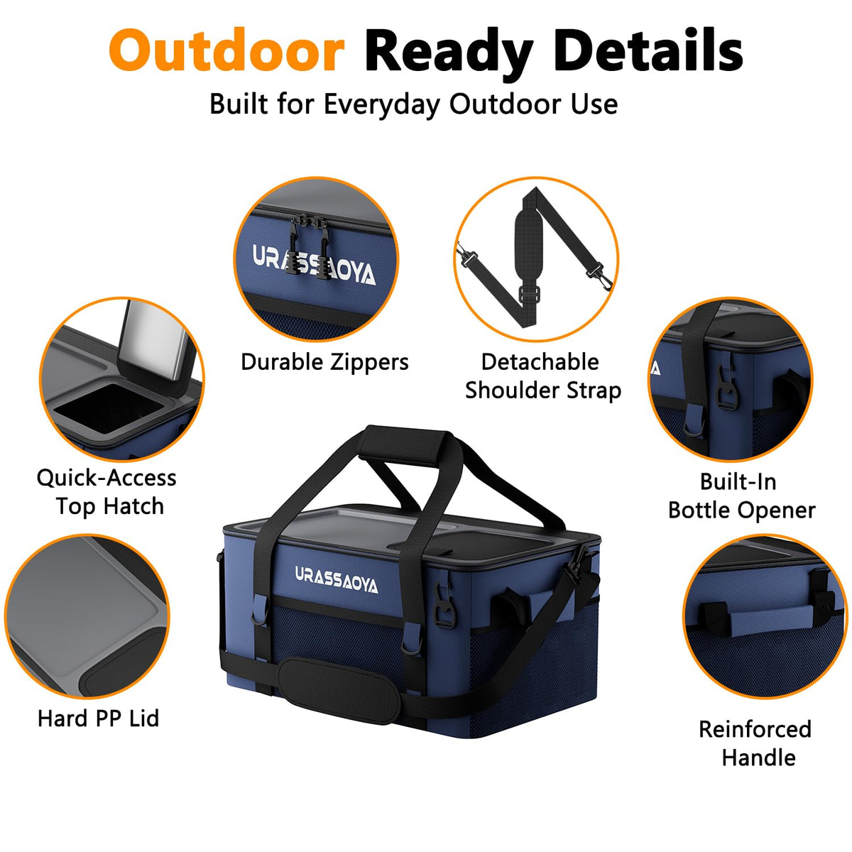 50 Can Collapsible Soft Cooler Bag with Hard Lid U932381