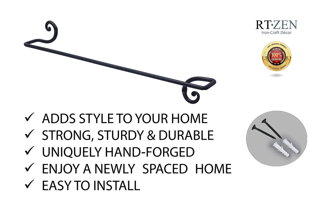 Wall Mount Matte Black Towel Holder T521