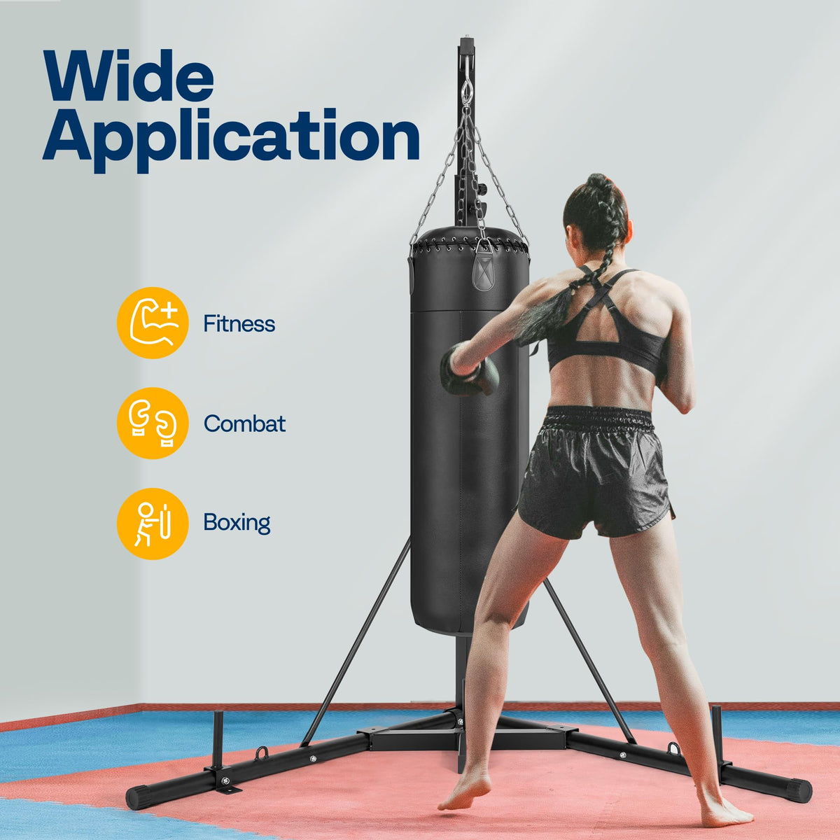 Height Adjustable Foldable Heavy Duty Boxing Punching Bag Stand Steel Freestanding Up to 132 lbs E806