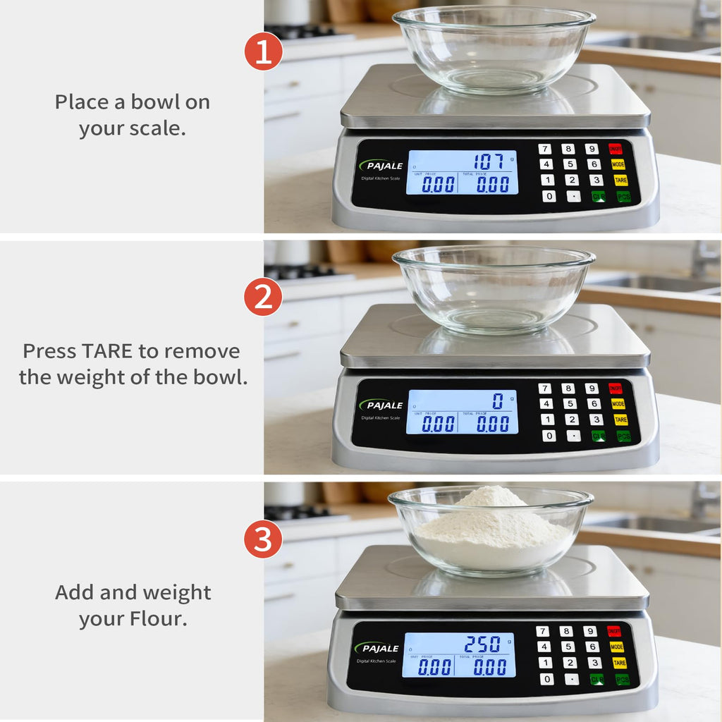 Large 110 lb Commercial Kitchen Food Scale 50kg 304 Stainless Steel R39485