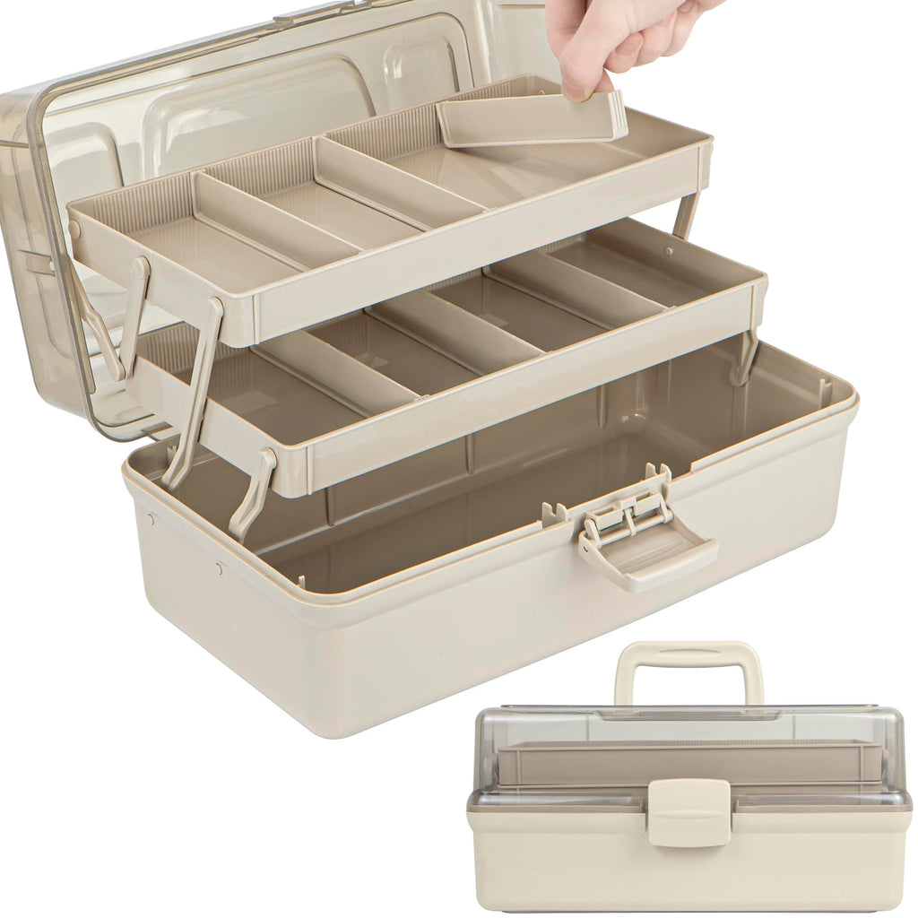 14in 3-Layer Multipurpose Craft Organizer and Storage with Adjustable Dividers R512